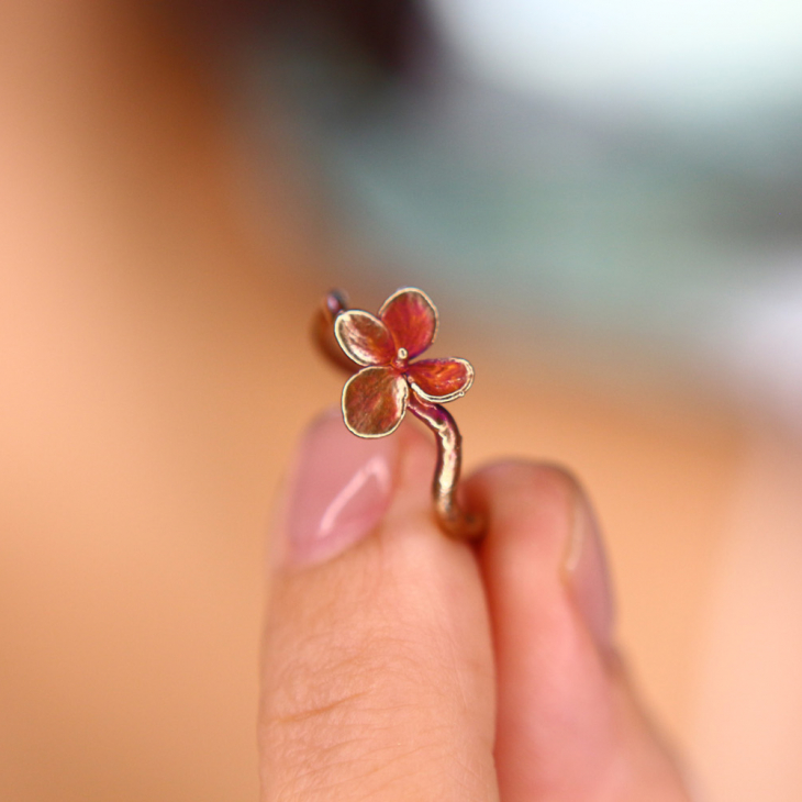 Ring in silver, Hydrangea , фото 2
