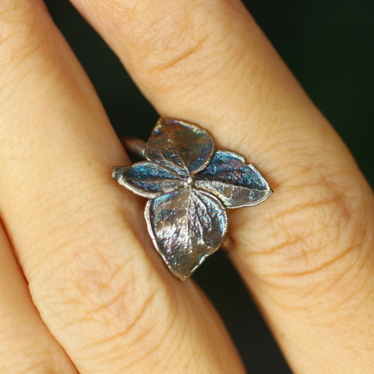 Кафф в серебре, Гортензия, фото 2