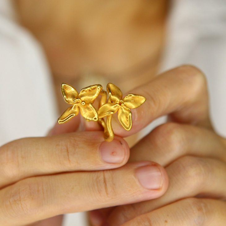 Кольцо в золоте, Иксора, фото 2