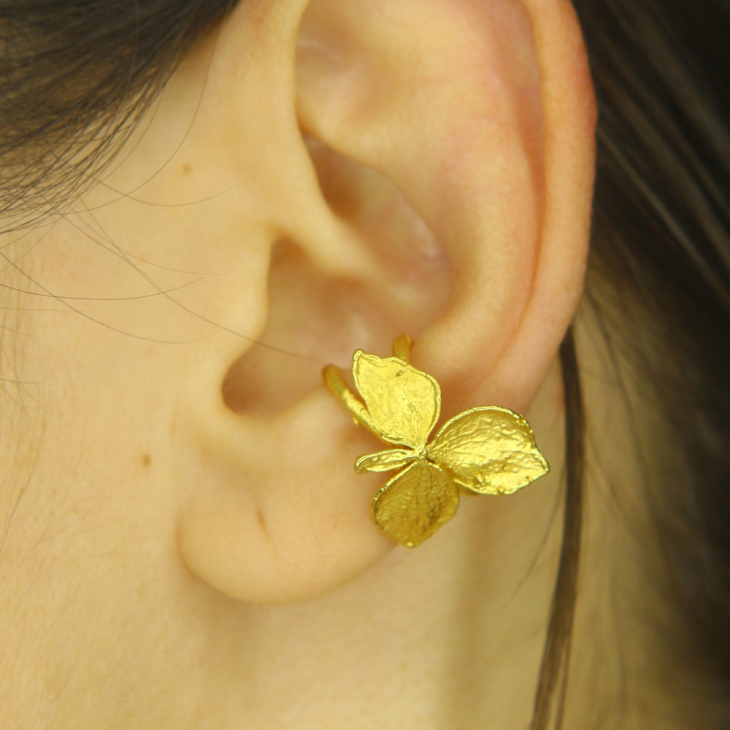 Cuff in silver, Hydrangea, фото 1