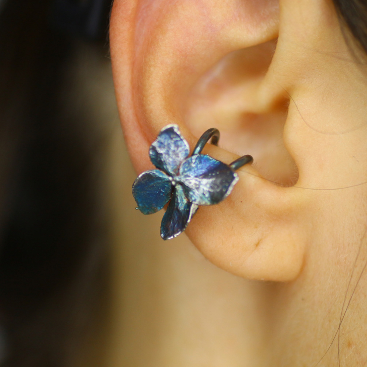 Cuff in silver, Hydrangea, фото 1