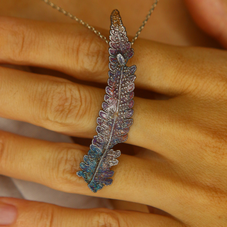 Кулон в серебре, Папоротник, фото 2