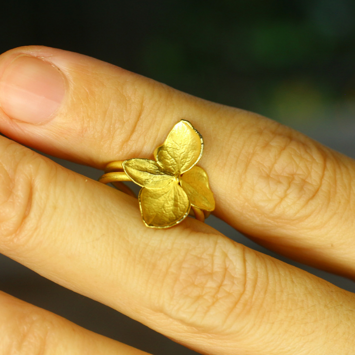 Cuff in silver, Hydrangea, фото 2
