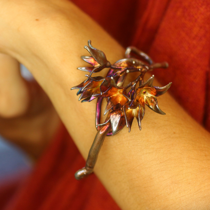 Браслет в серебре, Луговые травы, фото 4