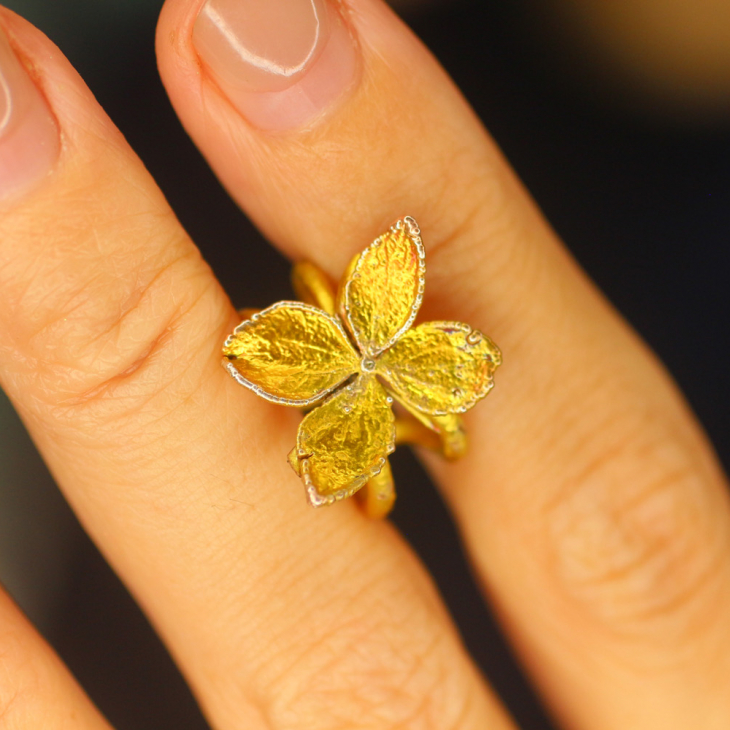 Кафф в серебре, Гортензия, фото 2