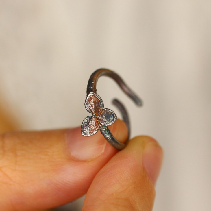 Ring in silver, Hydrangea , фото 2