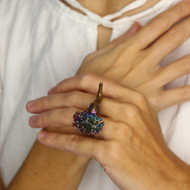 Кольцо в серебре, Бархатцы, фото 3