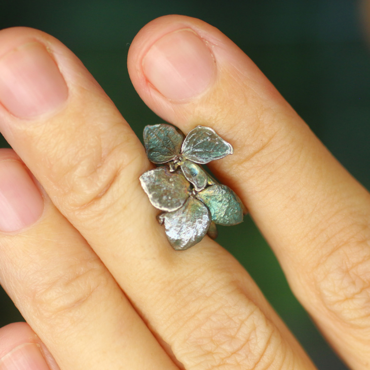 Кафф в серебре, Гортензия, фото 2