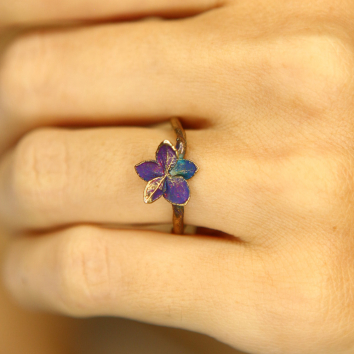 Ring in silver, Hydrangea 