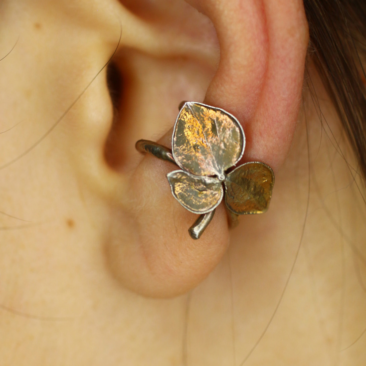 Cuff in silver, Hydrangea, фото 1