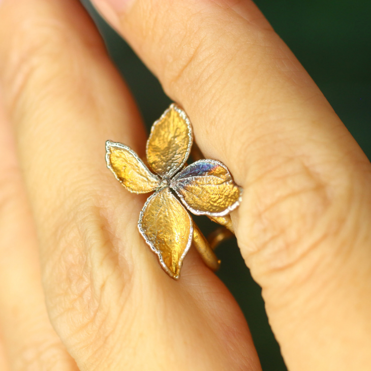 Кафф в серебре, Гортензия, фото 2